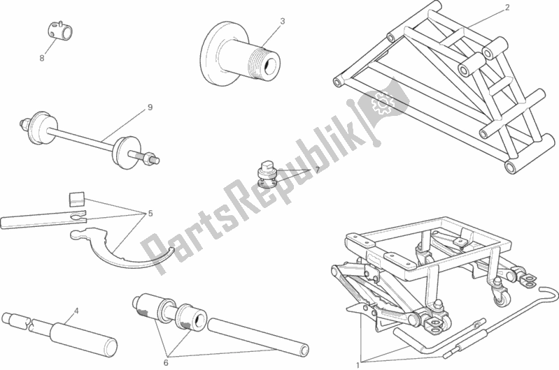 Tutte le parti per il Strumenti Di Servizio Di Officina, Telaio del Ducati Monster 1200 S Brasil 2019